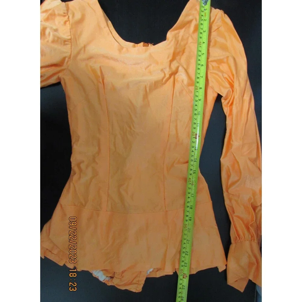 Vintage skating 3 dresses collar floral orange blue short s 70's Blue roller ice